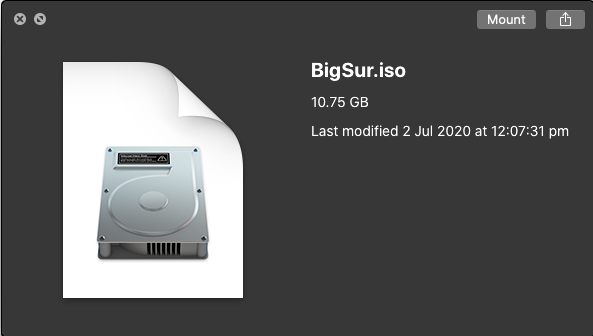 Create macOS Big Sur ISO Image File
