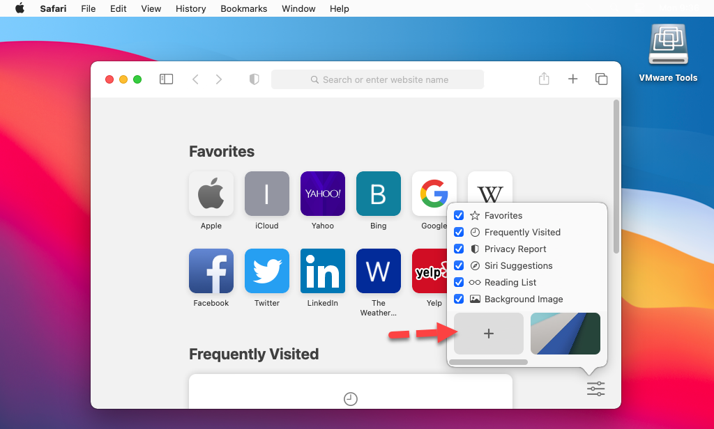 Change Safari Wallpaper in macOS Big Sur