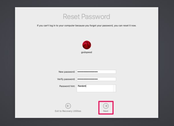 Reset Password
