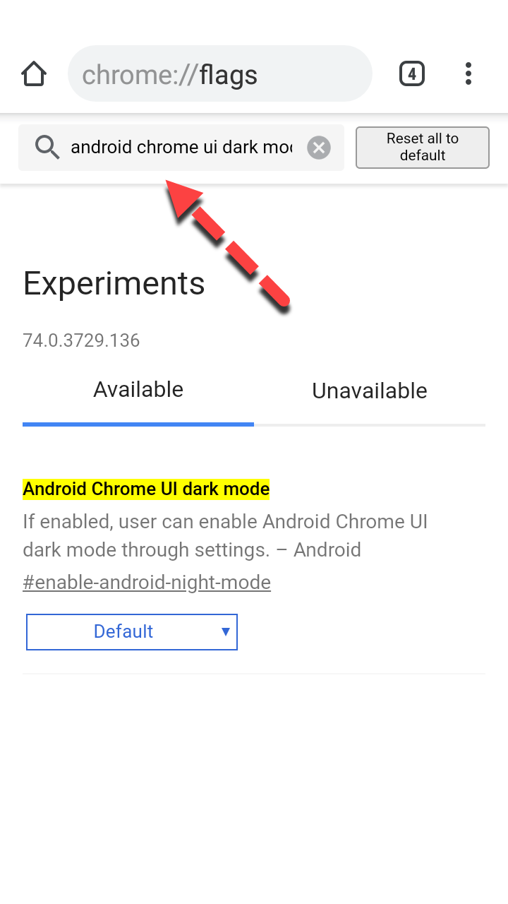 Enable Google Chrome Dark Mode on Android