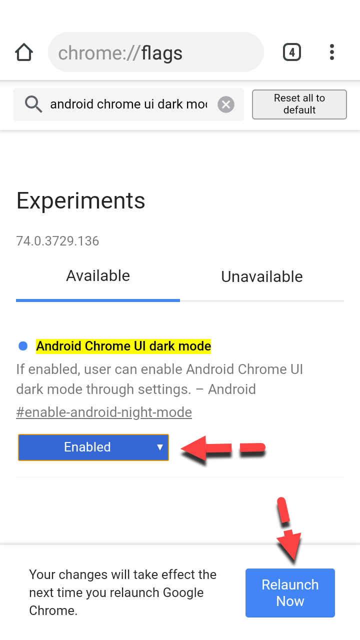 Enable Google Chrome Dark Mode on Android