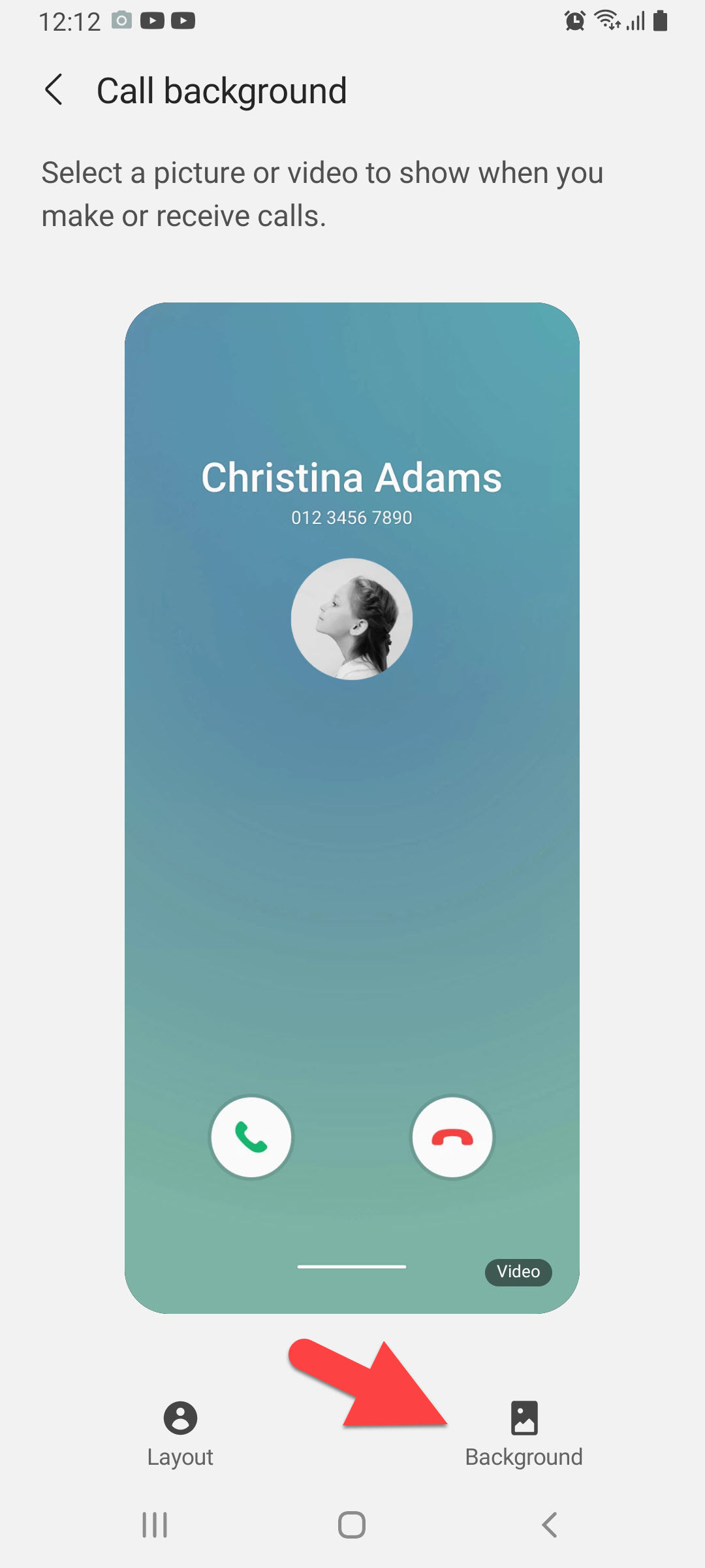 Change Call Screen Background on Samsung Galaxy