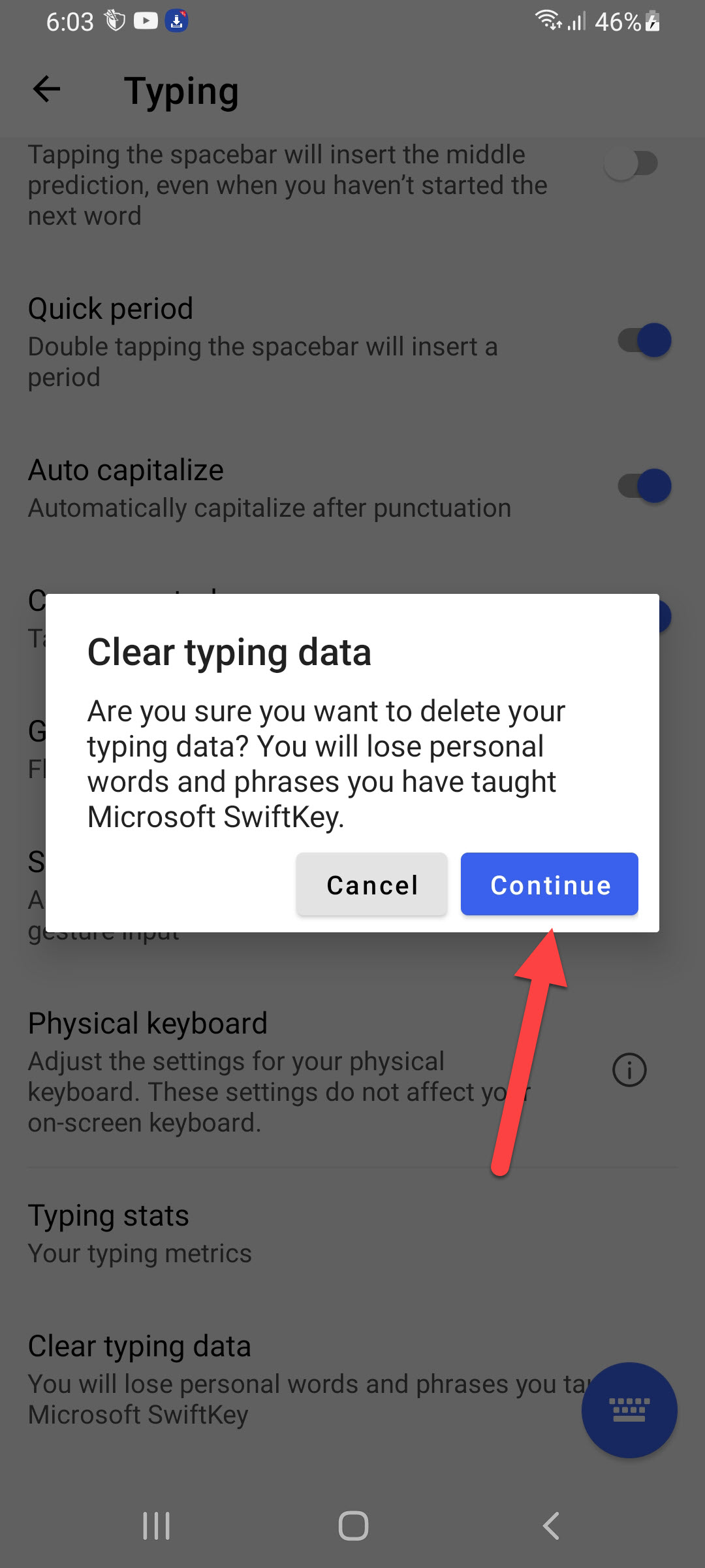 Clear Keyboard History on Android