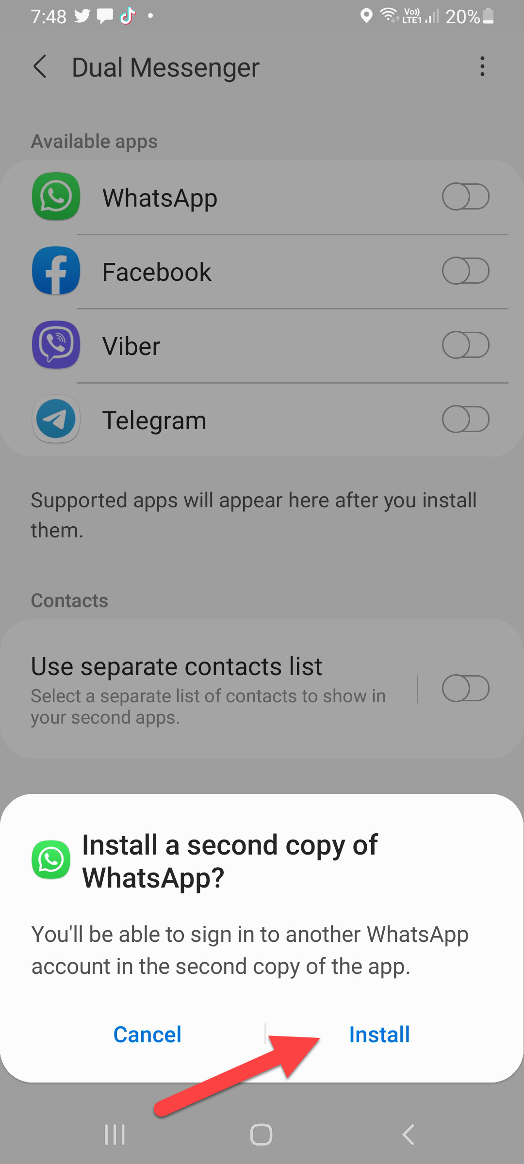 Two WhatsApp Accounts on the Same Phone