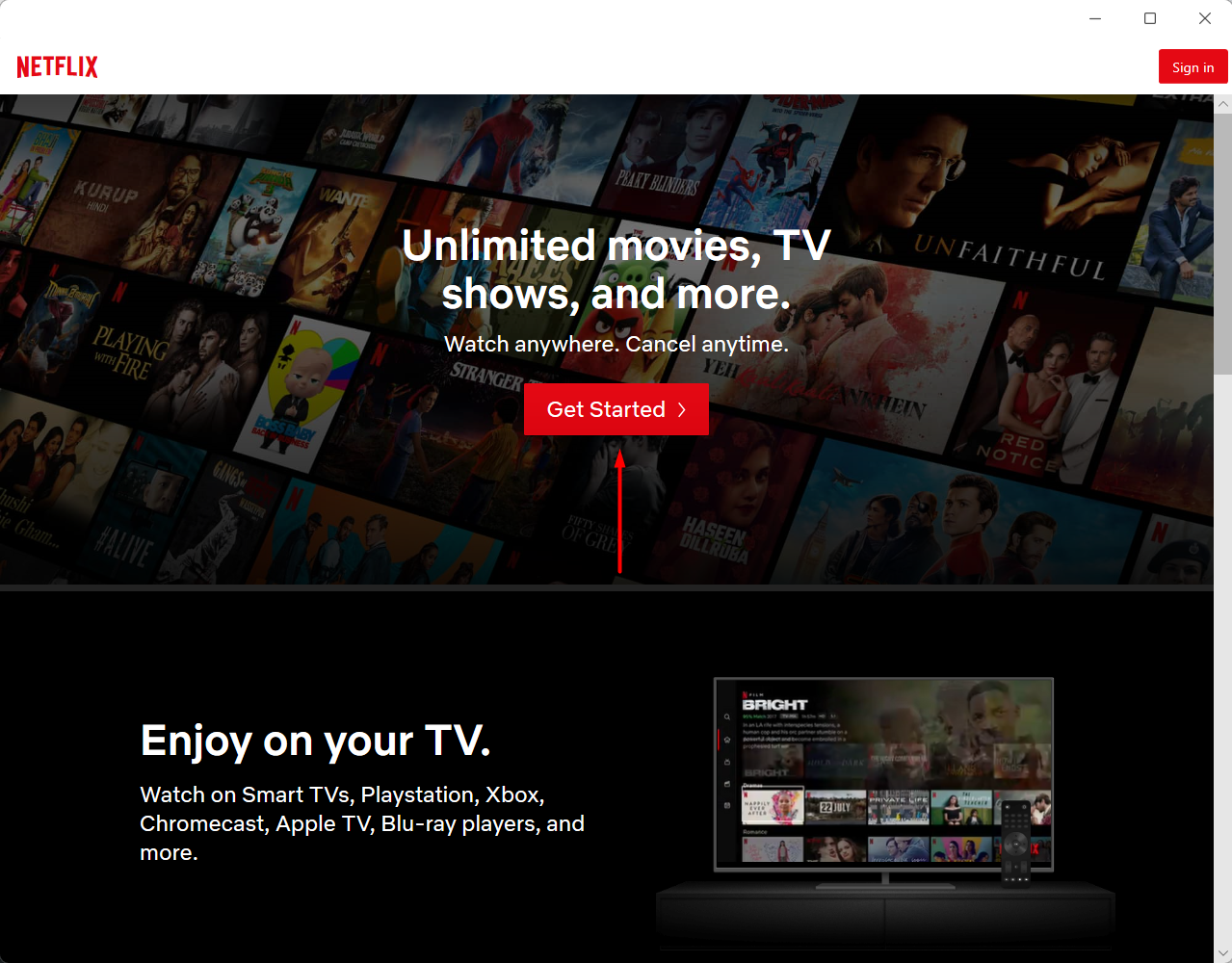 Download Netflix App in Windows 11