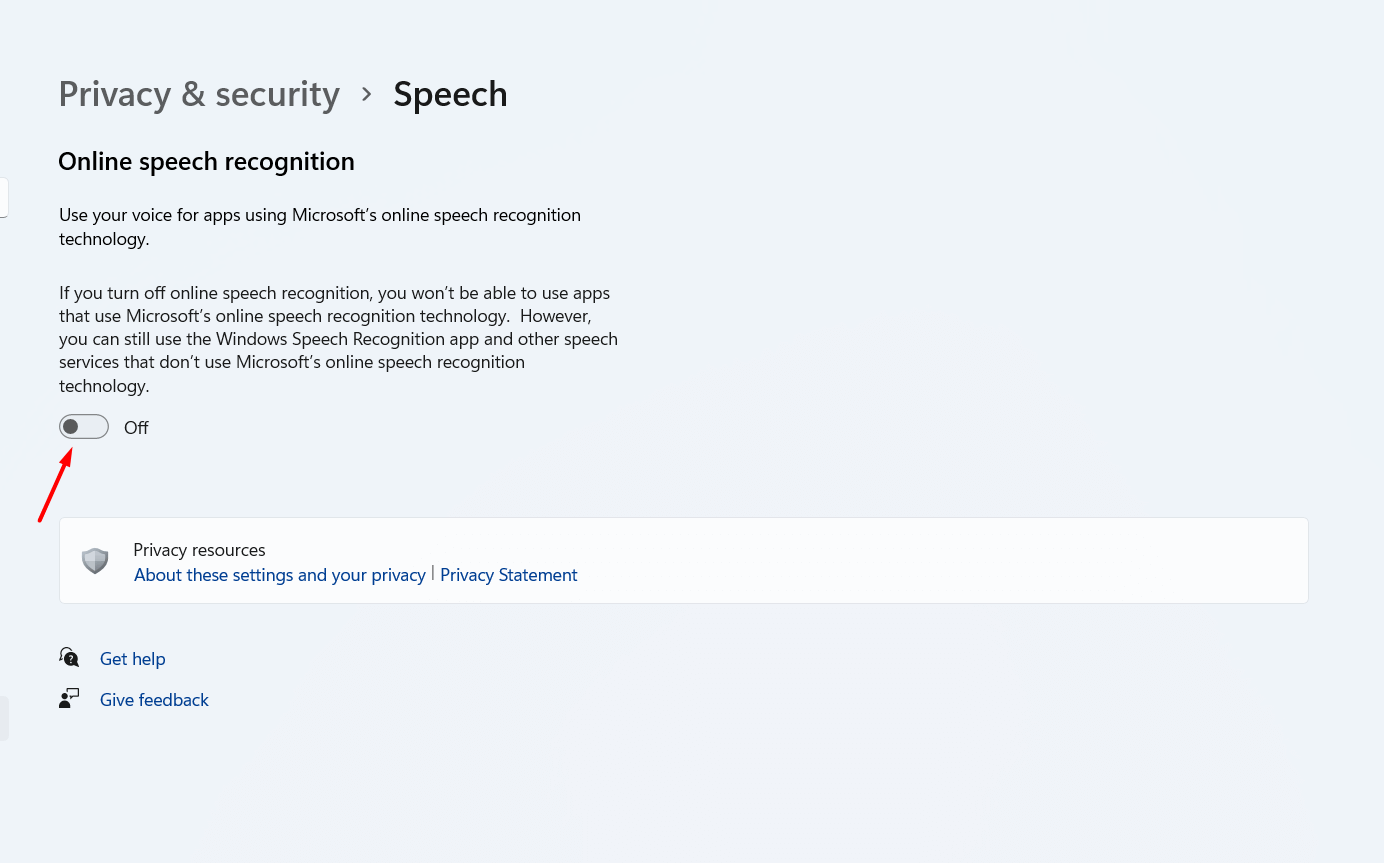 Disable Speech Recognition in Windows 11