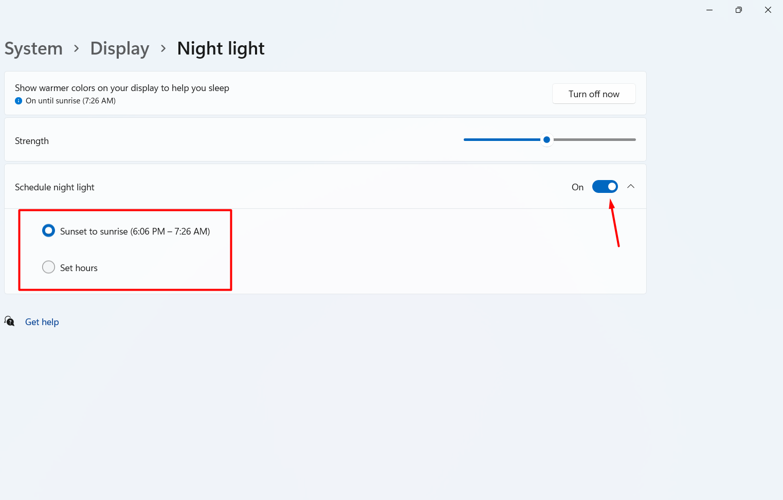 Enable Blue Light Filter in Windows 11