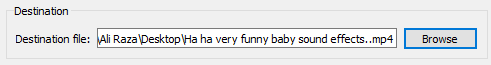 the Convert window opens you should see the source of the video file you want to convert and you will need to browse for a destination for the MP3.