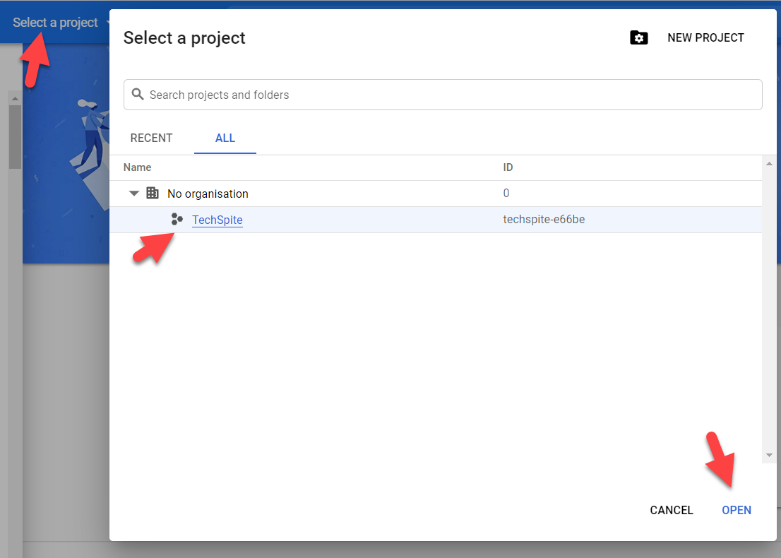Select a project