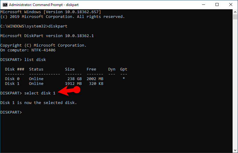 Format USB Flash Drive from Command Prompt