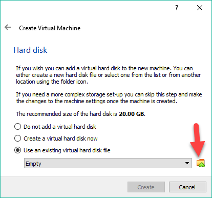 Select the vmdk file