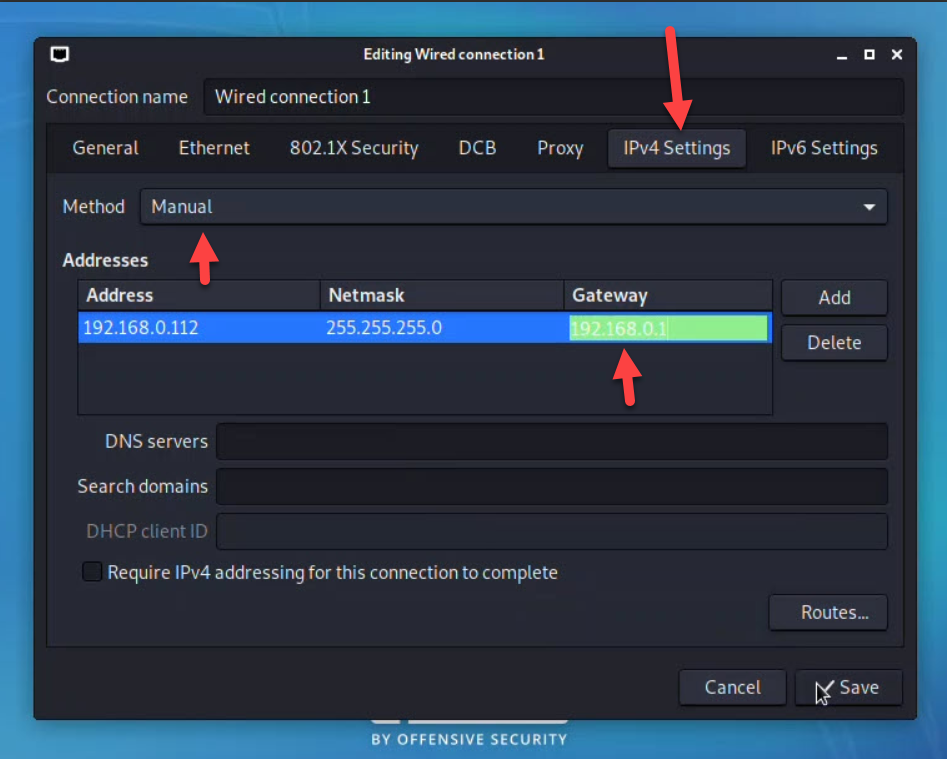 Set Static IP Address in Kali Linux