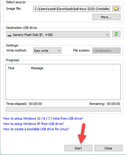 Create Bootable USB for Kali Linux