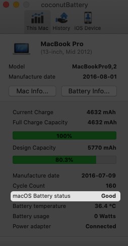 Check Battery Health on MacBook