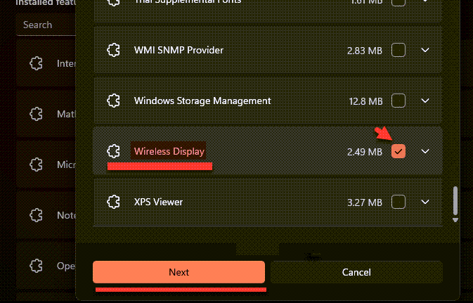 Install Wireless Display in Windows 11