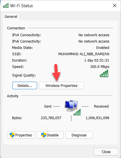 Find Wi-Fi Password on Windows 11