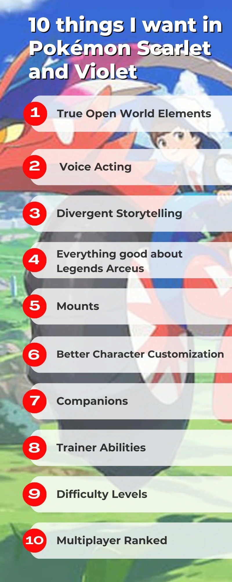 10 things I want in Pokémon Scarlet and Violet