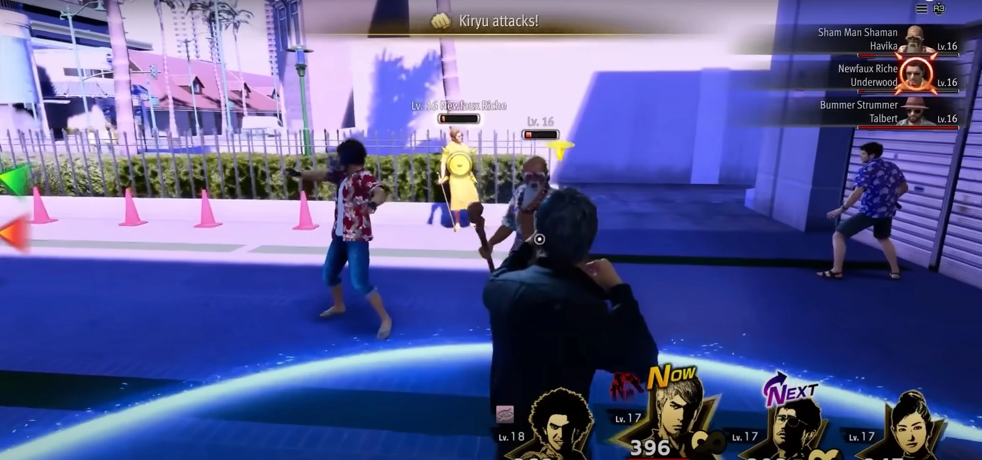 As needed, switch between Kiryu