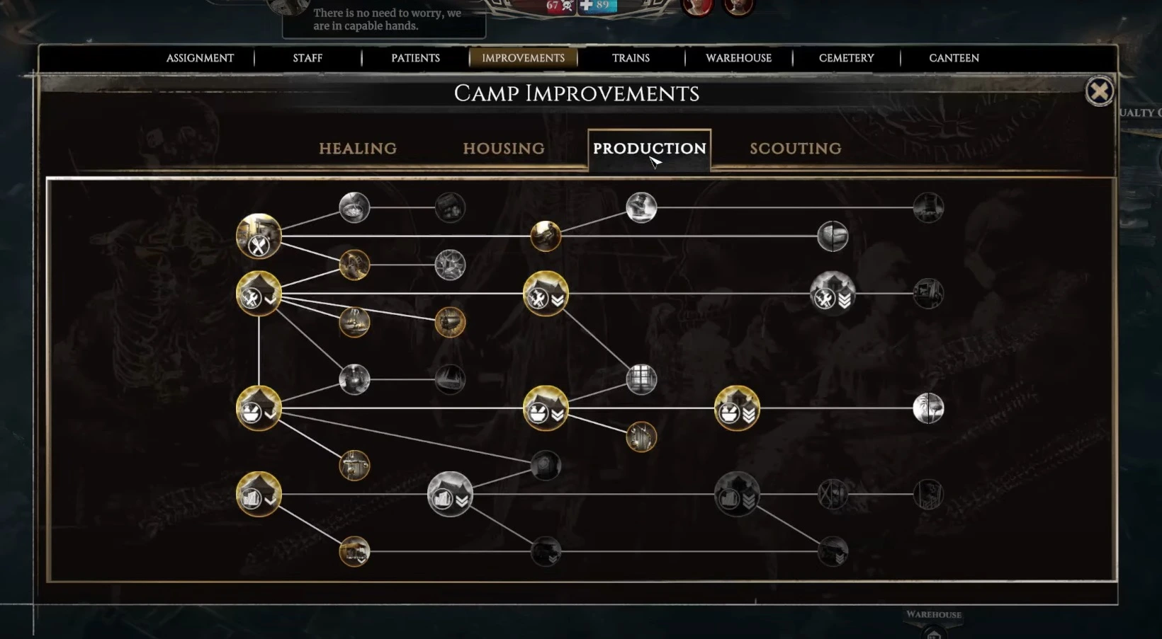 War Hospital- Boost the production of medical resources and reduce consumption