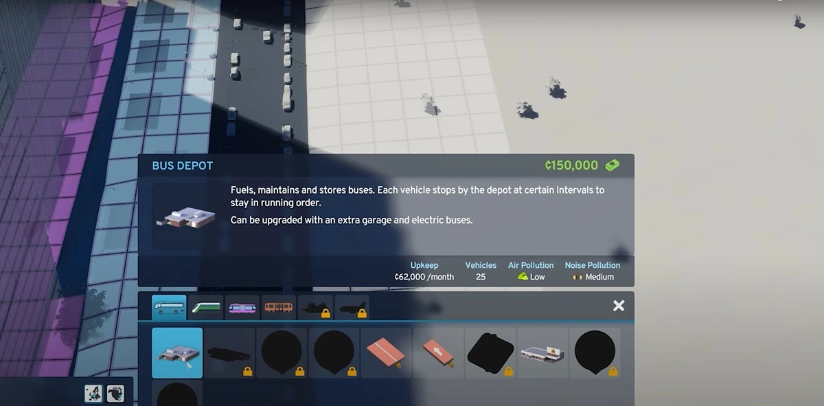 Early on, Construct Bus Stops