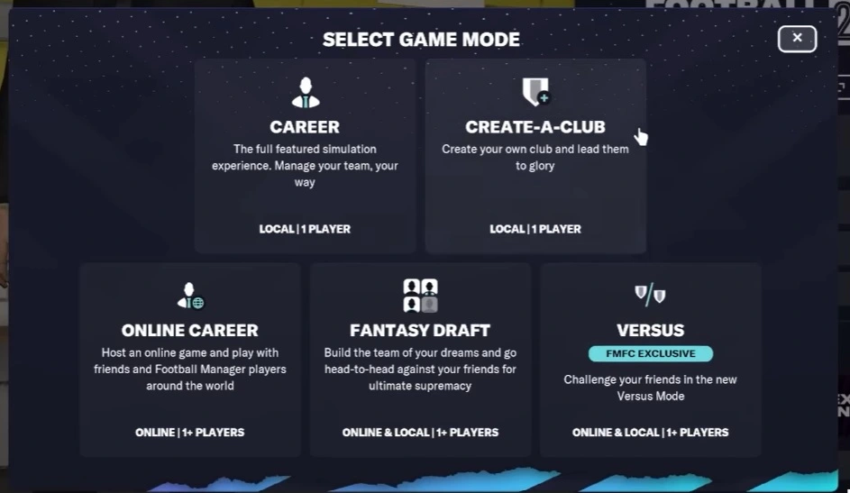 Choosing A Game Mode
