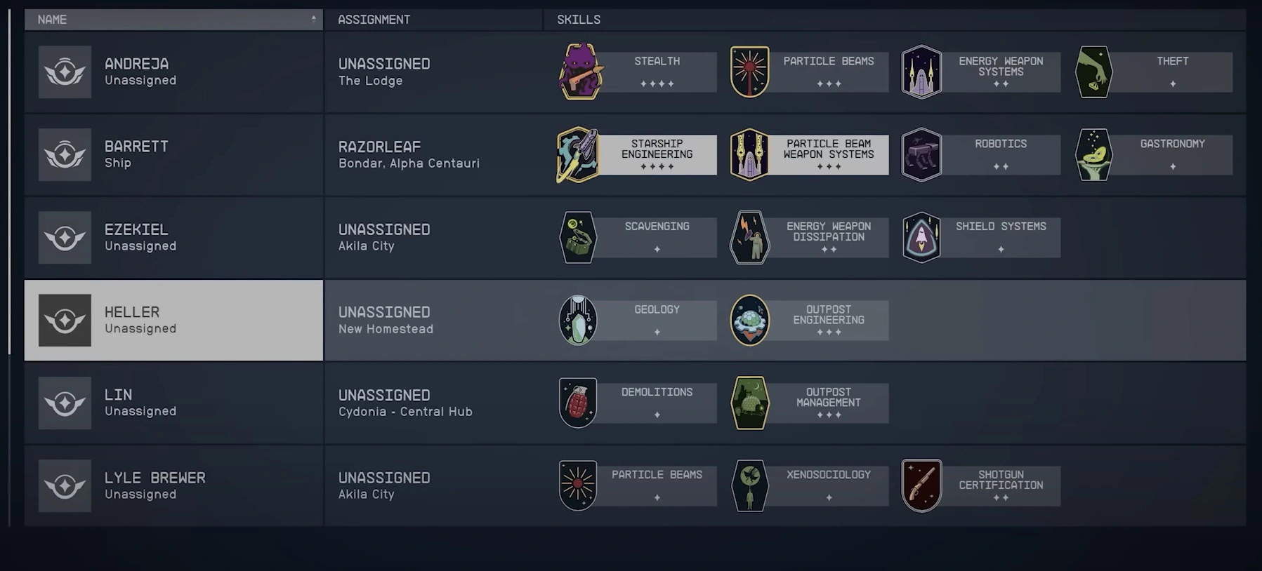 Starfield Tips - crew members