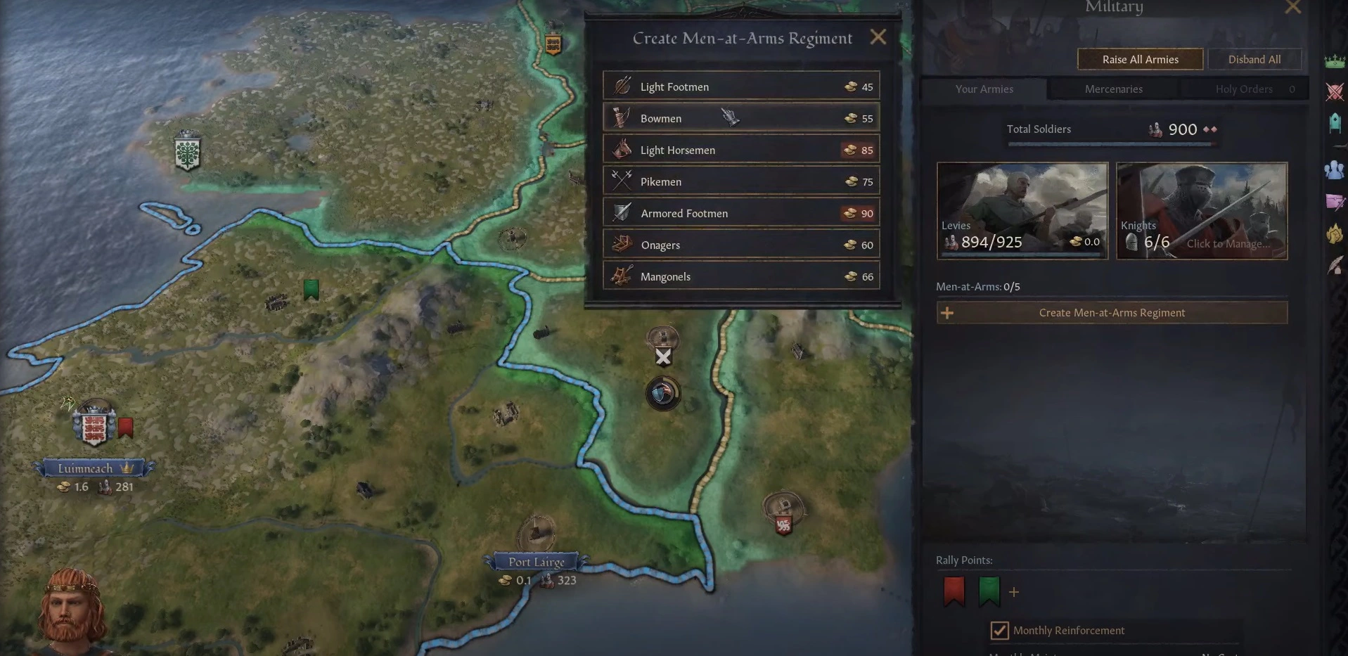 Enhance the sizes of Men-at-Arms regiment