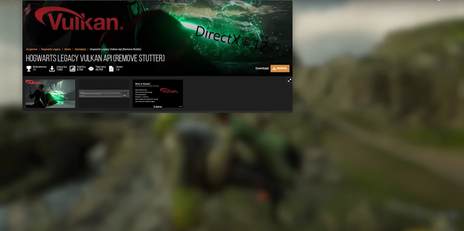 Hogwarts Legacy Vulkan API MODE Remove Stutter/ Vulkan DXVK 2.1 Async mode