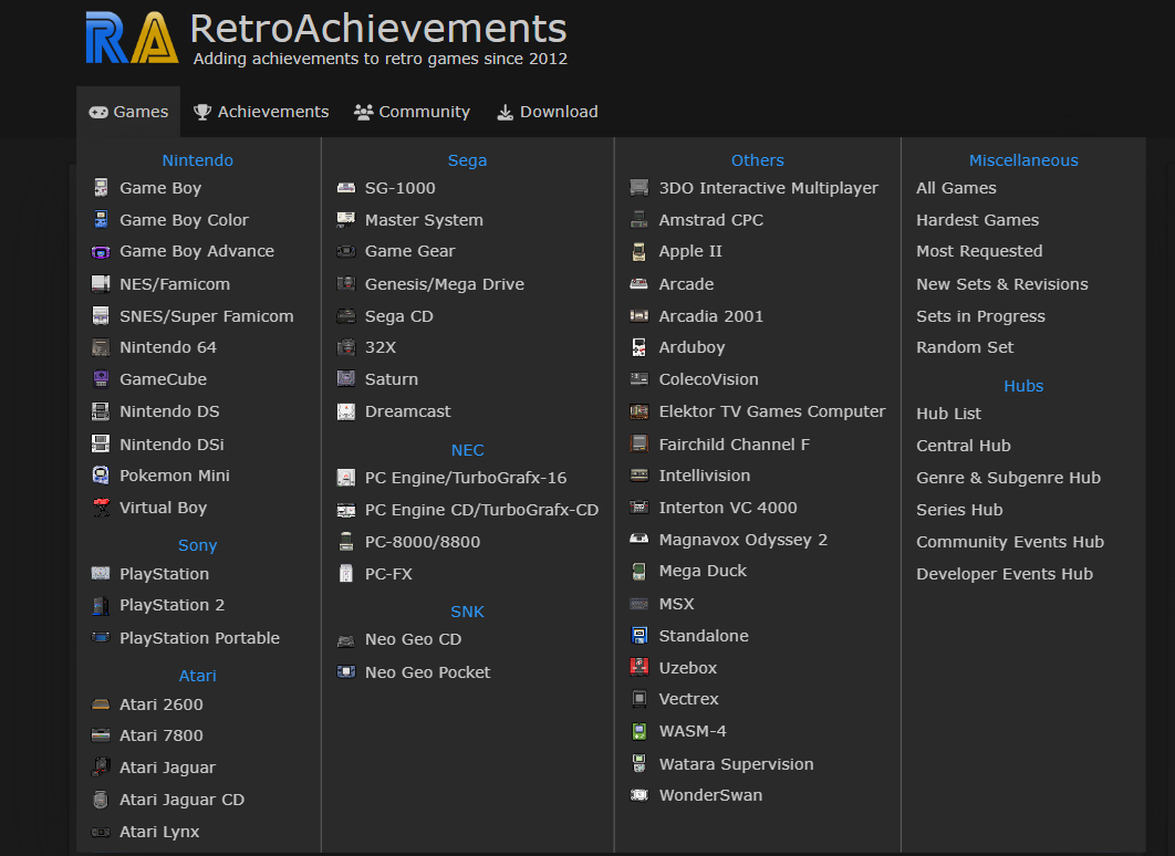 Retro Achivements