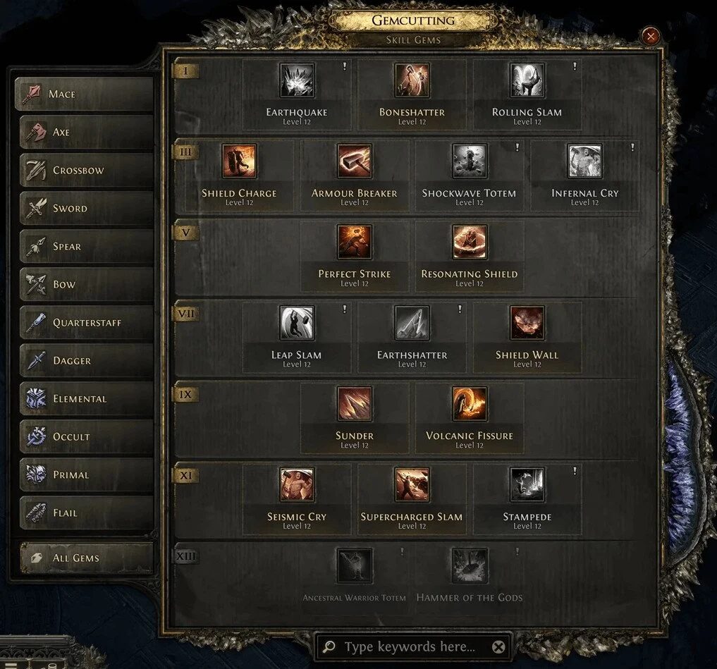 Ascendancy options for warrior
