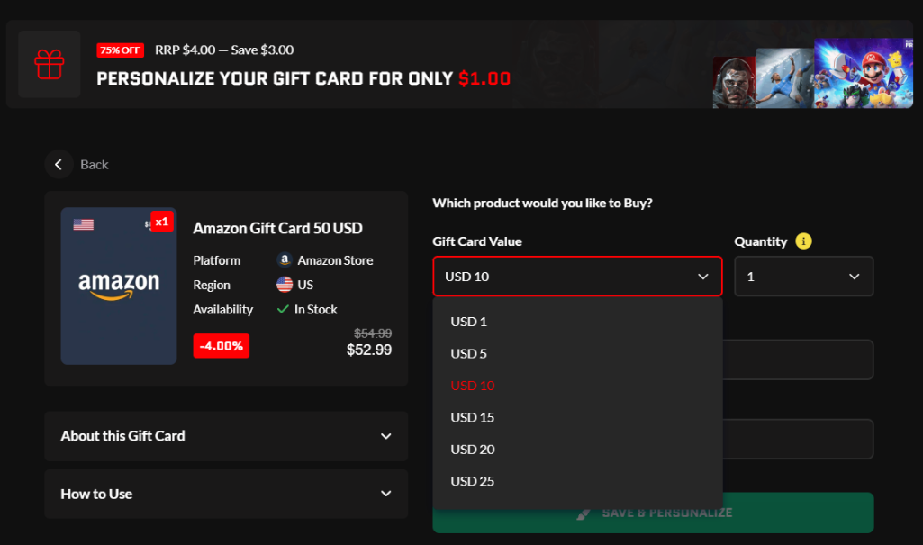 How to create Personalised Amazon Gift Card