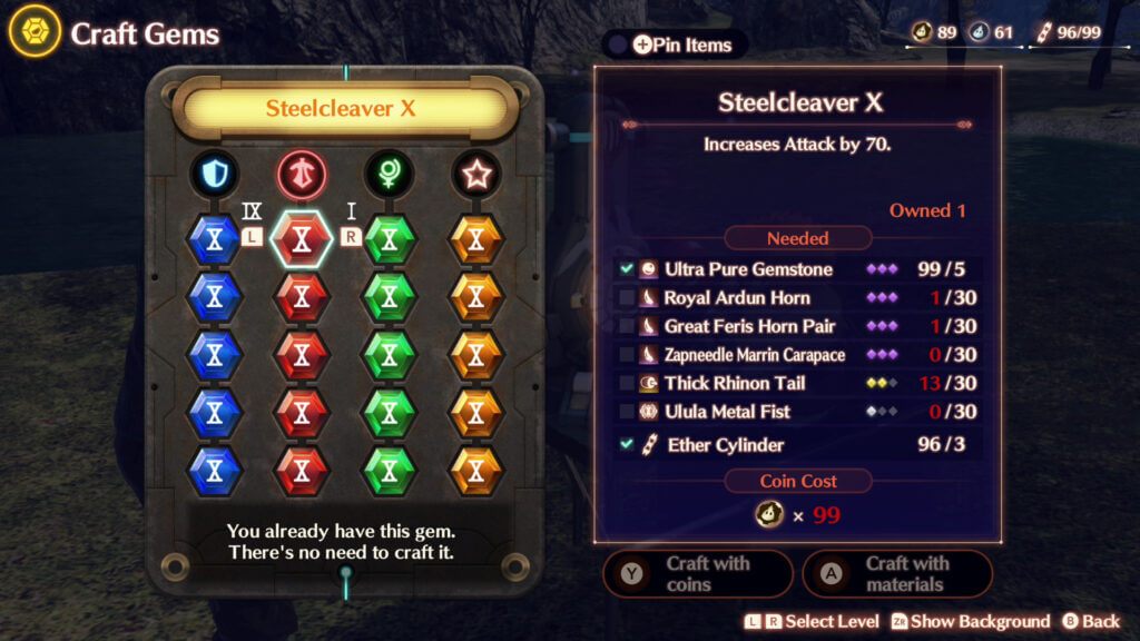 Xenoblade Chronicles 3 gem crafting