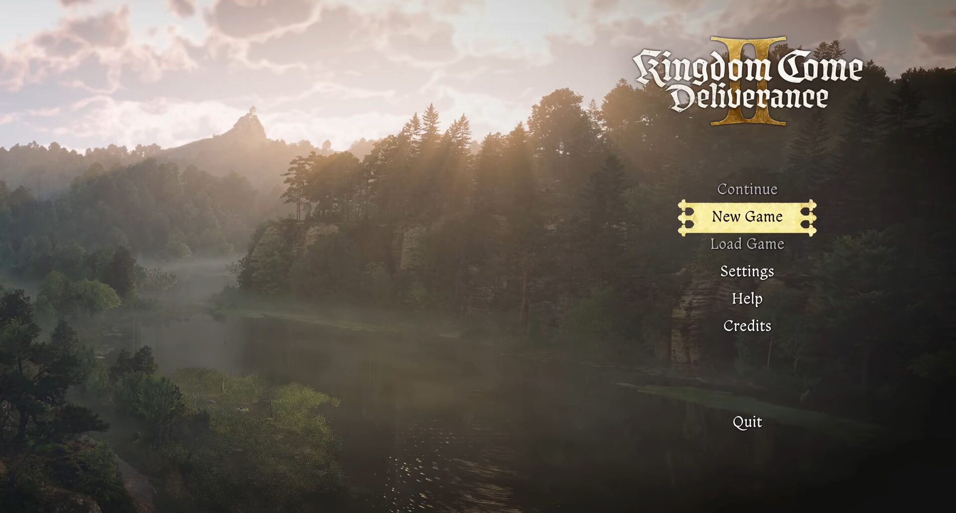 Start up menu of Kingdom Come: Deliverance II