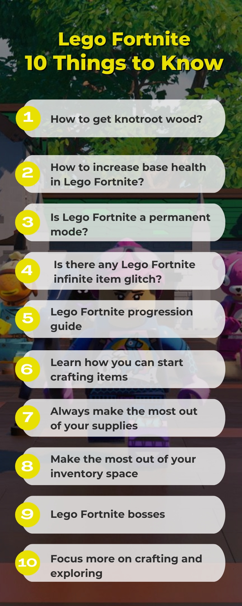 10 Things to Know About Lego Fortnite