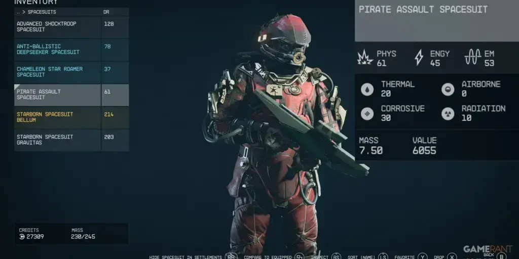 Starfield Best Armor (Spacesuit)- Pirate Assault Spacesuit