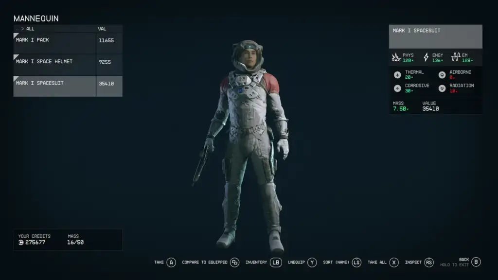 Starfield Best Armor (Spacesuit)- Constellation Mark 1 Set