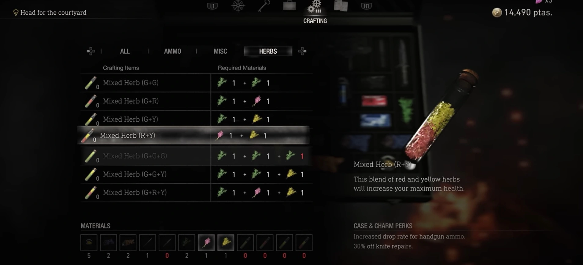 Take advantage of the ability to craft ammunition and herbs