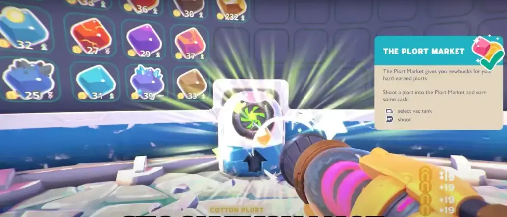 Take The Plorts and Shoot Them Into The Tube at The Plort Stock Exchange