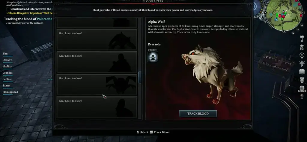 Track the quest line and follow the trail of blood