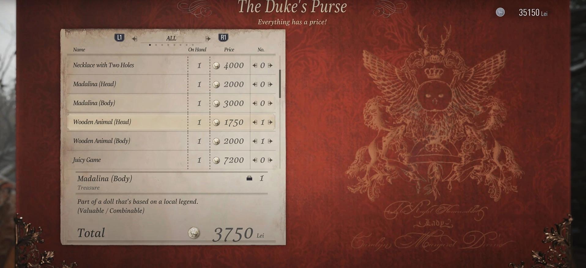 Trade or sell the treasure